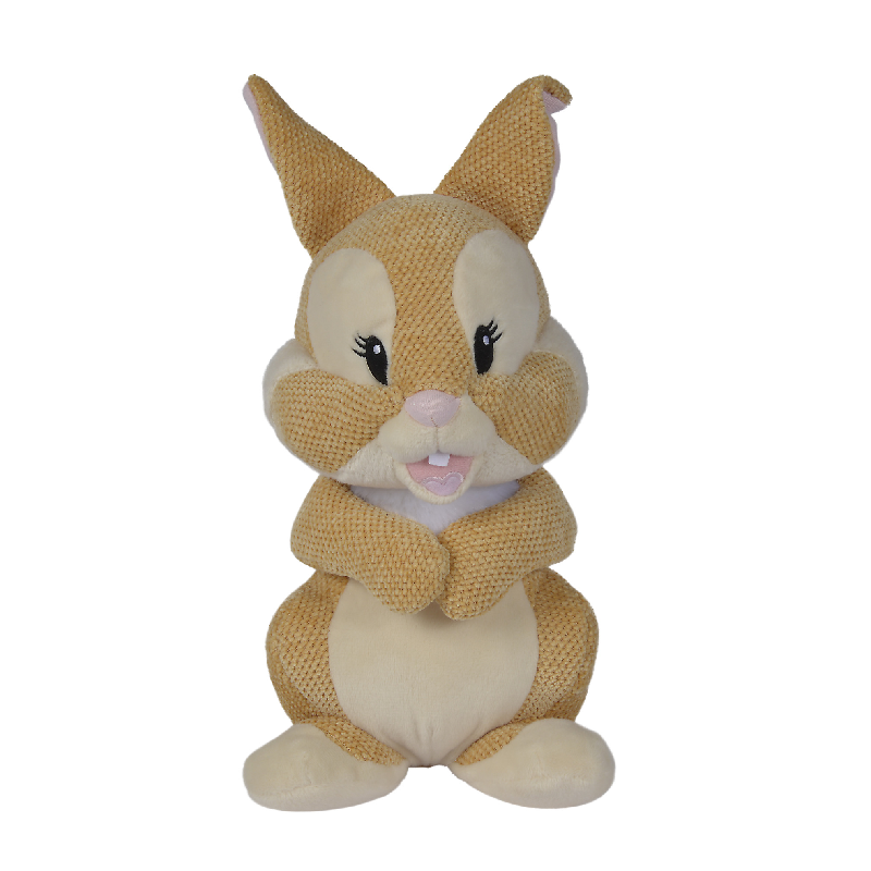  miss bunny lapin peluche tricot beige 25 cm 